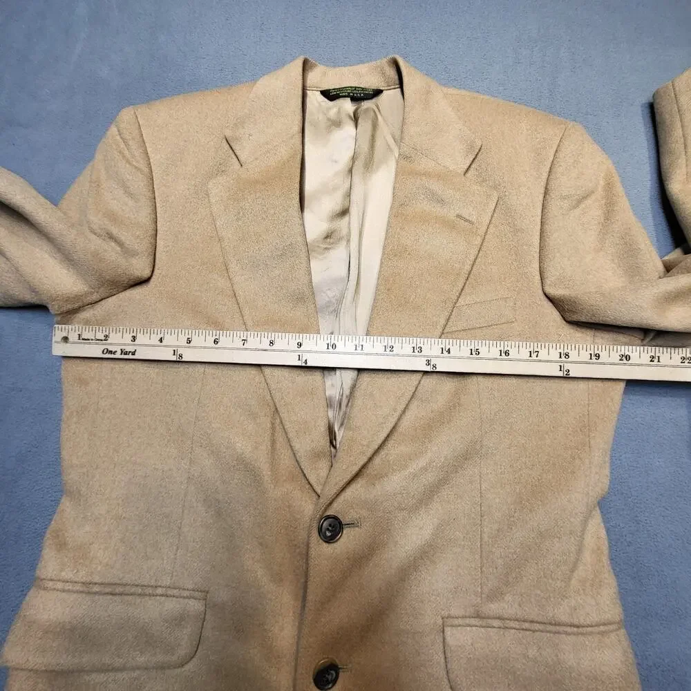 Camel Hair Blazer American Trend Estate Mens 40? Brown 2 Button Coat Made In USA